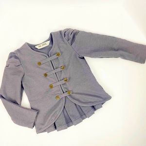 Jak and Peppar Military Style Soft Jacket Lavender Grey - Girls 10